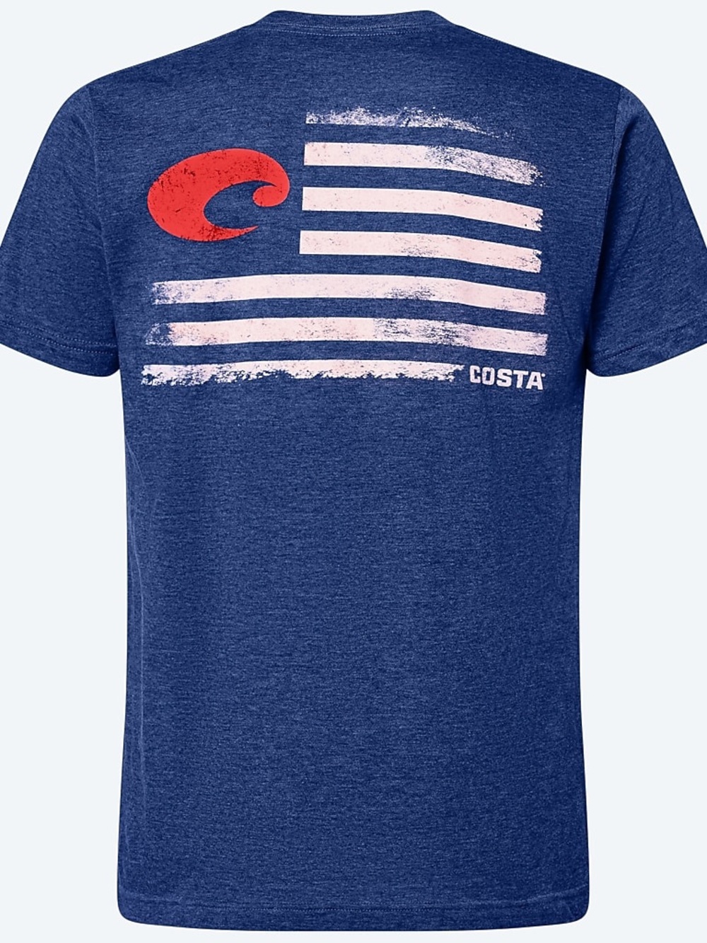 Costa Del Mar men's tee Heather Royal blue American flag graphic Sz XXL NWT